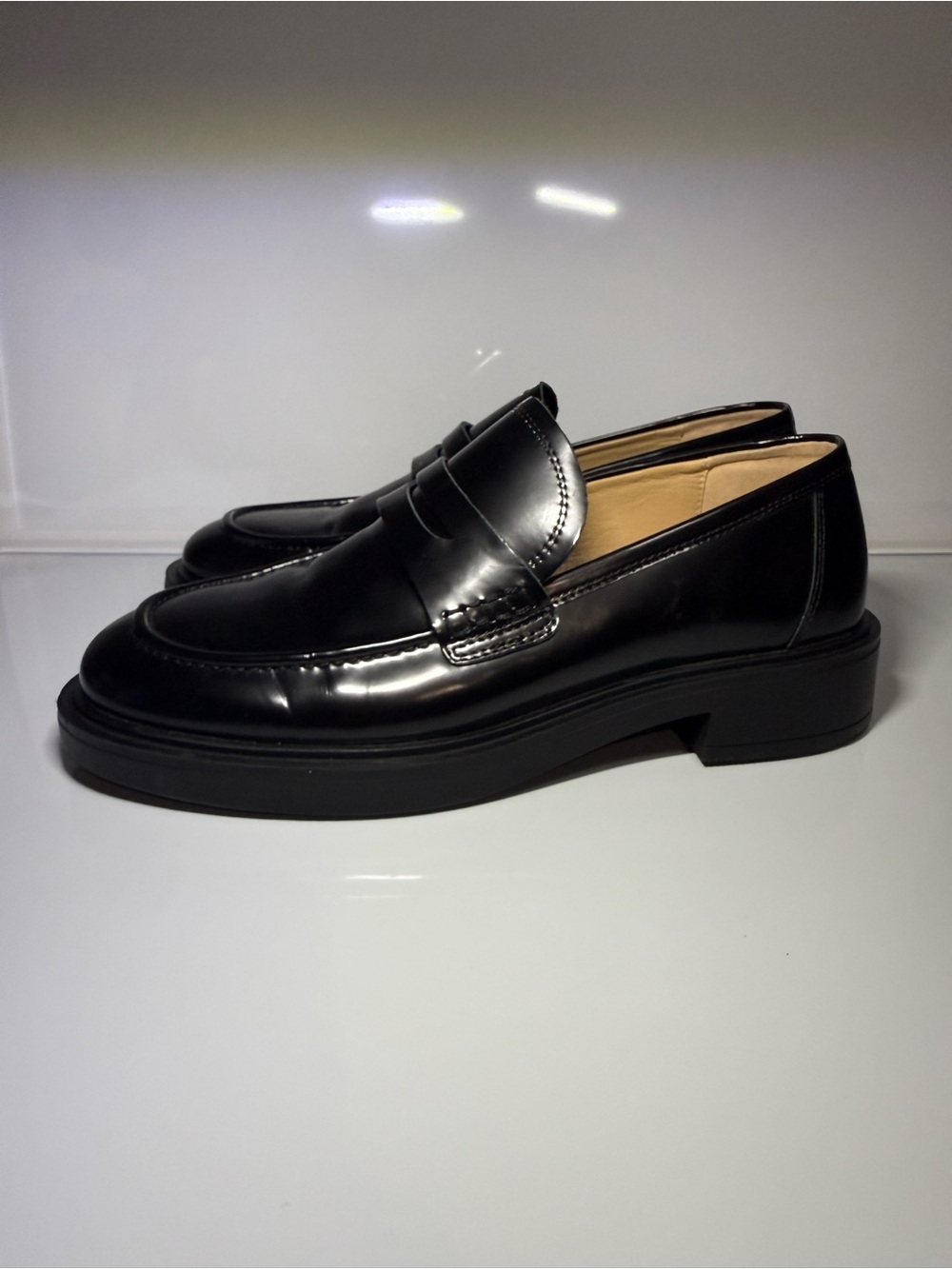 Tony Bianco Classic Black Leather Penny Loafers size8.5